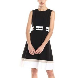 Calvin Klein Fit-And-Flare Color Block Dress